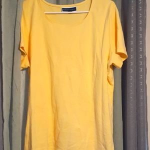 Karen Scott yellow tee, size XL